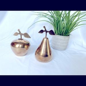 Vintage Brass Fruit Shaped Containers